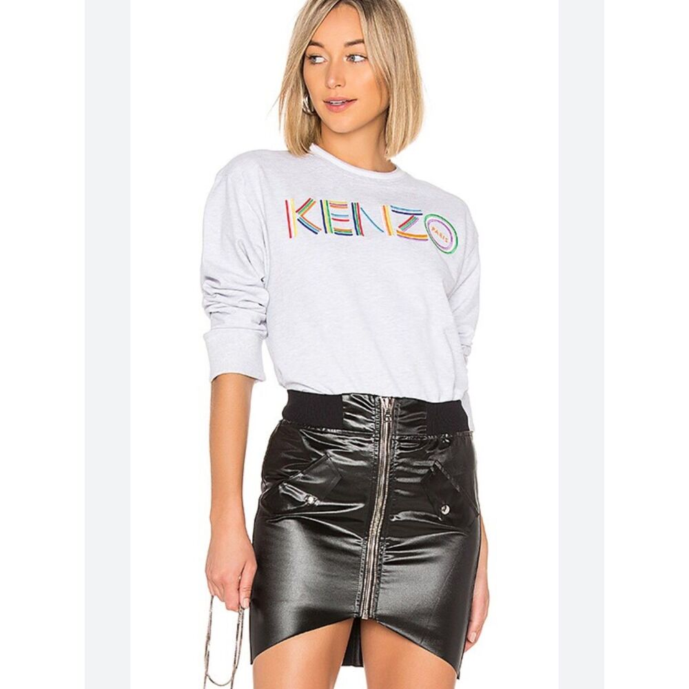 Kenzo Paris Rainbow Embroidered Sweatshirt Gray Size XXL